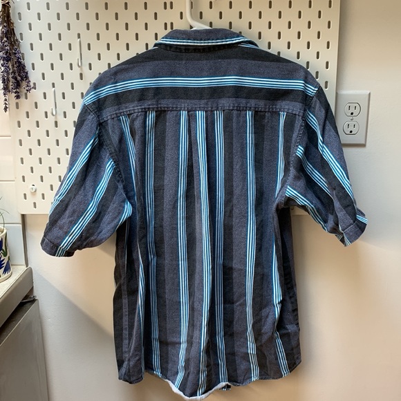 Vintage Faded Glory Striped Blue Button Up - Picture 5 of 7